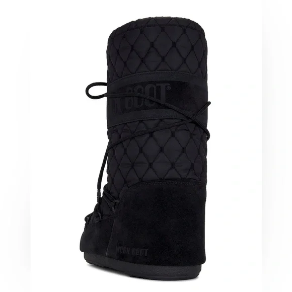 Moon Boot icon Black Quilted Boots 39/41 8-9.5 - Picture 4 of 12